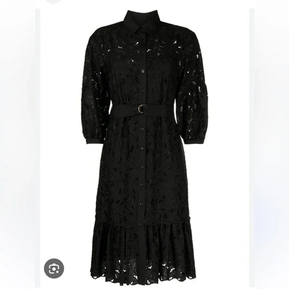 Marchesa Notte Viola Laser Cut Shirt Dress - Picture 4 of 6